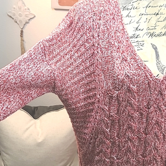 Express V Neck hi low Chunky knit sweater - Picture 6 of 8